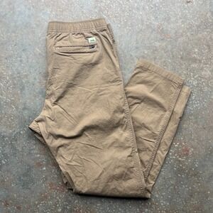 Vuori Ripstop Climber Pant Mens XL Khaki Brown Organic Cotton V412 Elastic Waist